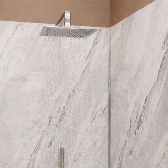 Aurlane Pack 3 Paneles Murales Piedra Artic Storm 90/120/90x250 + Perfiles Cromados