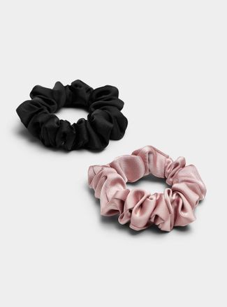 Simons Womens Satiny colourful scrunchies Set of 2
