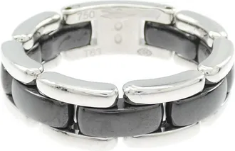 Chanel White Gold White Gold (18K) Ceramic Band Ring (Pre-Owned)
