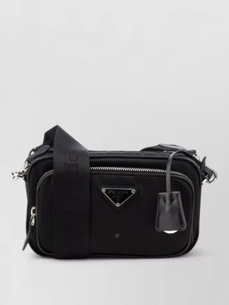 Prada shoulder bag adjustable strap front zip pocket
