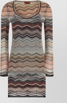 Missoni metallic chevron knit knee-length dress