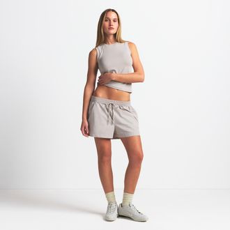 Nike Womens SKIMS Woven Nylon 5 Track Shorts in Brown | BOSHO4901-STO