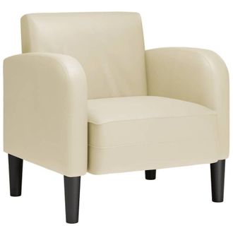 vidaXL Sill&oacute;n Con Reposabrazos Color Crema 54 Cm Cuero Sint&eacute;tica Vidaxl