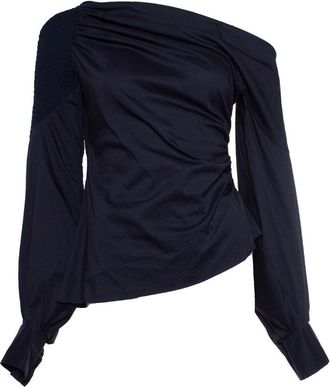 Peter Pilotto dark blue assymetric off shoulder top