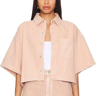 A Gold E Rona Box Shirt In Pink Salt