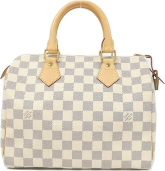 Louis Vuitton Azur White Coated Canvas Boston Bag (Pre-Owned)
