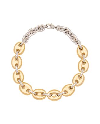 Paco Rabanne Bold Gold And Silver Metal Mesh Necklace