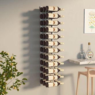 vidaXL Botellero De Pared Para 36 Botellas Hierro Blanco Vidaxl