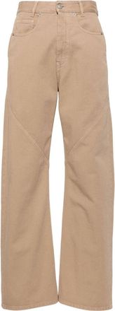 Maison Margiela high-rise wide-leg jeans - women - Cotton/Cotton/Polyester - 27 - Neutrals