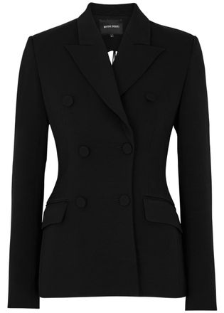 Nafsika Skourti Intricate Embellished Open-back Fringed Blazer - Black - 12