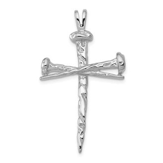 Diamond2Deal 10k White Gold Cross Charm
