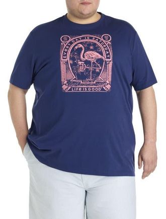 Life is good Big & Tall Flamingo Graphic Tee in Navy at Nordstrom, Size 2X Big