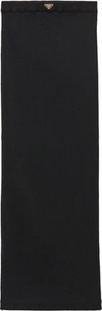 Prada Triangle-Logo Midi Skirt - Womens - Viscose