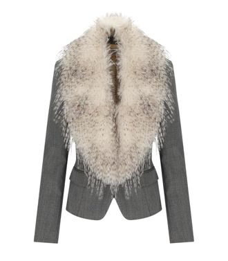 Elisabetta Franchi BLAZER IN LANA GRIGIO ELISABETTA FRANCHI