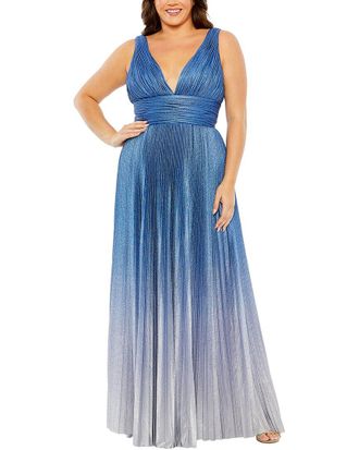 Mac Duggal Plus V-Neck Ombre Gown
