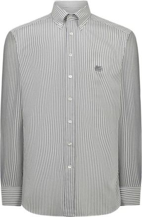 Etro Gestreepte Button-Down Overhemd - Heren - Casual Overhemden - Veelkleurig - 2XL - Katoen - Overhemden