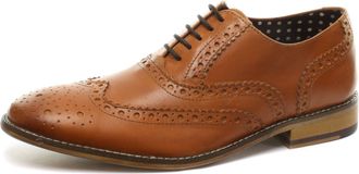 London Brogues Gatsby Mens Brogue Shoes Tan Size 7 8 9 10 11 12 13 14 15 (13 UK)