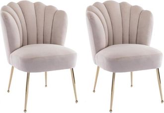 Pascal Morabito Sedia in Velluto e Acciaio Dorato Beige - Lotto di 2 - RUTY di Pascal MORABITO
