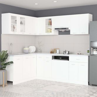 vidaXL Vidaxl - Conjunto De Armarios De Cocina lyon De 11 Piezas De Madera De Ingenier&iacute;a Blanca