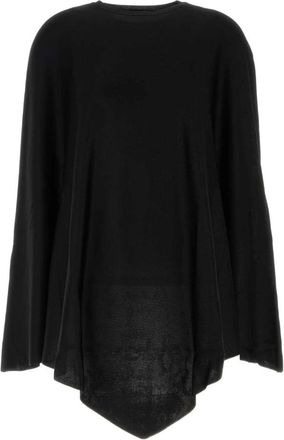 Balenciaga Jassen, Dames, Zwart, L, Nylon, Fijngebreide Asymmetrische Cape