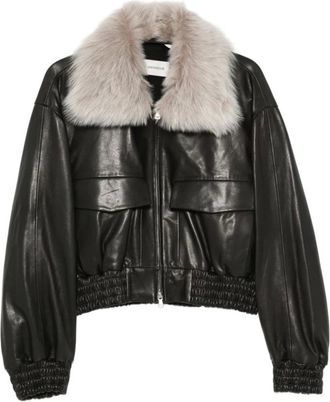 Nour Hammour Nour Hammour, Jassen, Dames, Zwart, S, Leer, Ellery Aviator Bomberjack