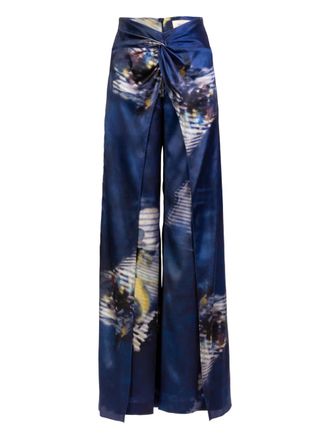 Silvia Tcherassi Canturipe silk trousers - Blue