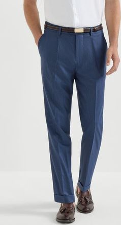 Brunello Cucinelli Houndstooth trousers in Navy Blue at Nordstrom, Size 50 It