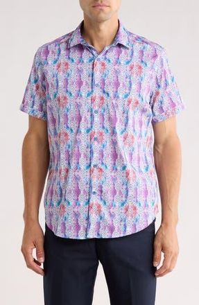 Robert Graham Short Sleeve Button-Up Shirt in Blue Multi at Nordstrom Rack, Size Xx-Large