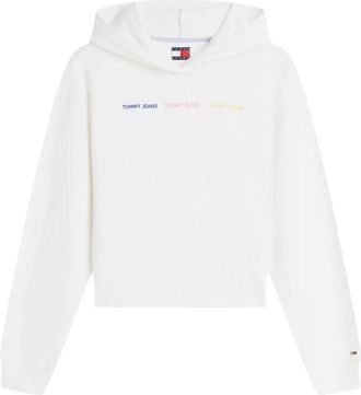 Tommy Jeans Dw 0Dw 22906 - Dames - Hoodies - Wit - M - Katoen - Hoodies & sweatvesten