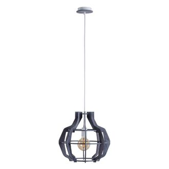 Netlighting Bento Wire Frame Pendant Ceiling Light Grey 38.5cm 1x E27