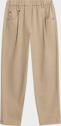 Brunello Cucinelli Baggy Cotton Poplin Pants