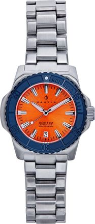 Nautis Cortez Automatic Bracelet Watch w/Date - Orange/Navy