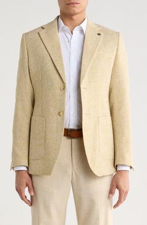 T.R. Premium Slim Fit Cotton Blend Blazer in Beige at Nordstrom Rack, Size X-Large