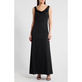 Wayf The Tamara Cowl Neck Gown in Black at Nordstrom, Size Medium