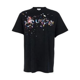 Alexander McQueen Tops, Heren, Zwart, XL, Stampa Stagionale