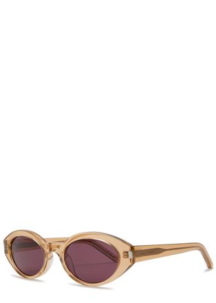 Saint Laurent Oval-frame Sunglasses - Yellow - One Size