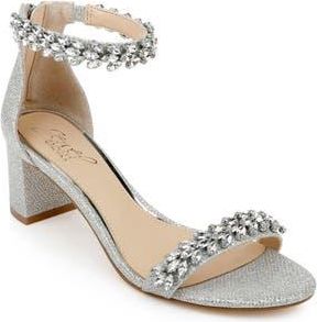 Badgley Mischka Bronwen Sandal in Silver Fabric at Nordstrom Rack, Size 9.5