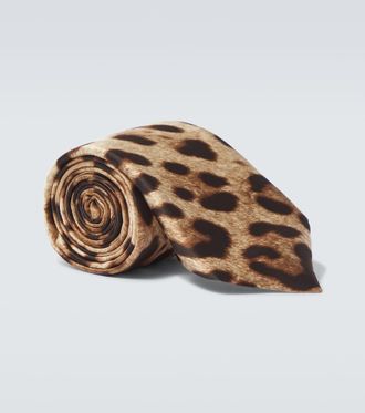 Dolce & Gabbana Animal-printed silk twill tie