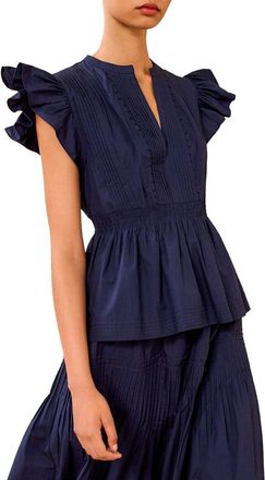 Ulla Johnson Luise Flutter Sleeve Top