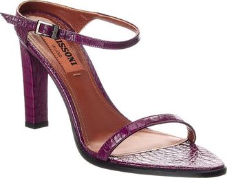 Missoni Croc-Embossed Leather Sandal