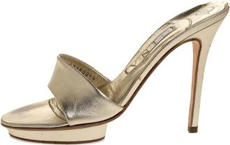 Gina Sandali in pelle con plateau 115mm - Effetto metallizzato