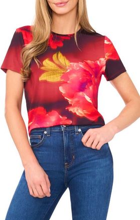 Ted Baker Print Top in Flame Scarlet at Nordstrom, Size X-Small