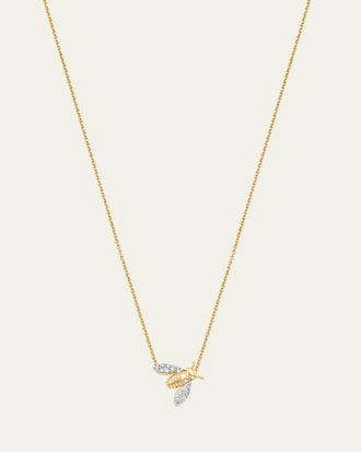 Sara Weinstock 18K Two-Tone Gold Queen Bee Diamond Petite Pendant Necklace, 16L
