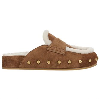 Veronica Beard Womens Fenix Shearling Mule In Hazelwood