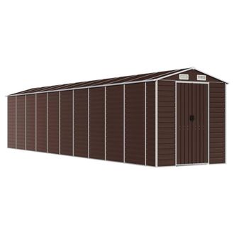 Berkfield Home Garden Shed Brown 191x895x198 cm Galvanised Steel | Size: 191 x 895 x 198 cm