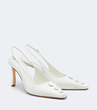 Manolo Blahnik Alexa satin slingback pumps