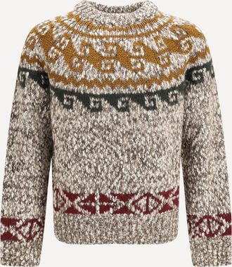 Moncler Geometric Jacquard Wool and Alpaca-Blend Sweater Male S