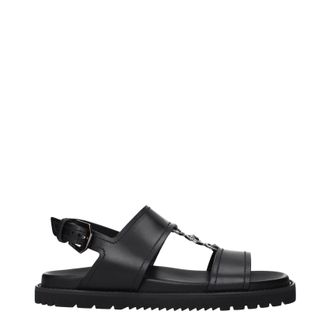 Versace Herrens Ledersandalen Schwarz