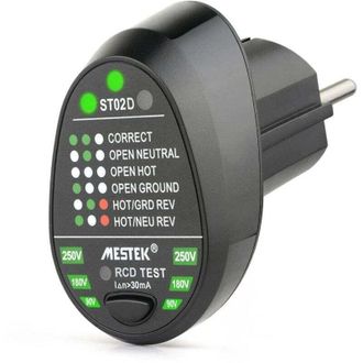 OEM Probador Autom&aacute;tico De Tomacorrientes El&eacute;ctricos Detector De Polaridad Rcd Tierra Neutro-crezuo