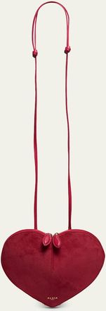 Alaia Le Coeur Crossbody Bag in Suede